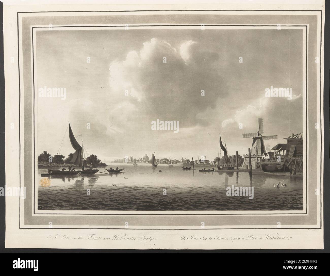 Vue sur la Tamise, près du pont de Westminster. = une VuÃàe sur la Tamise, preÃÅs le Pont de Westminster. Auteur Jukes, Francis 27.43. Lieu de publication: [London] Éditeur: Publier selon les instructions de la Loi, par M. Acret, Wardour Street, Soho, 16 juin, Date de publication: 1786. Type d'article: 1 imprimé Moyen: Gravure et aquatint Dimensions: Feuille 46.4 x 59.8 cm [taillé dans un platemark] ancien propriétaire: George III, Roi de Grande-Bretagne, 1738-1820 Banque D'Images