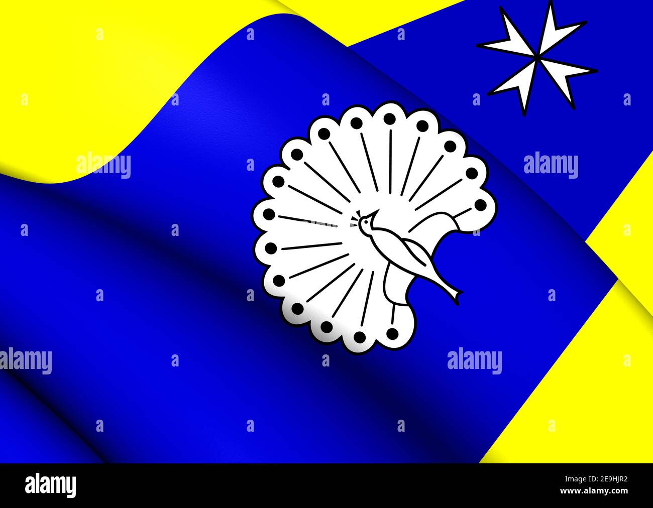 Drapeau 3D d'Ermelo (Gelderland), pays-Bas. Illustration 3D. Banque D'Images