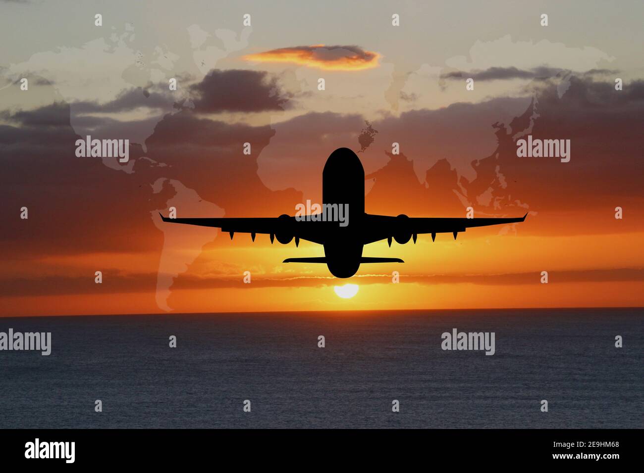 VOYAGE AU COUCHER DU SOLEIL Banque D'Images