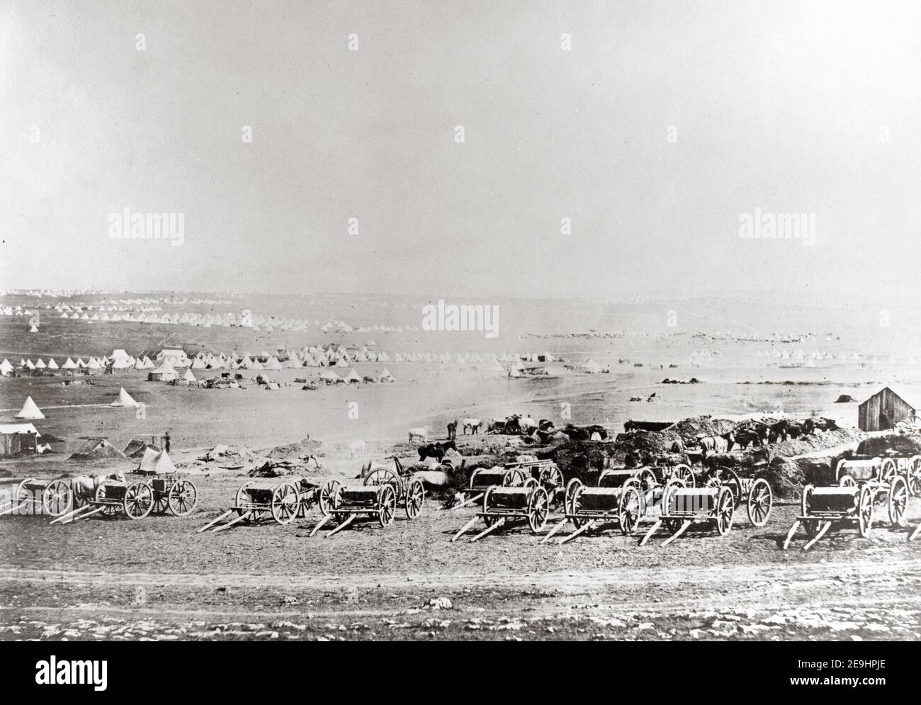 Photographie du XIXe siècle - Roger Fenton (1819-1869), Guerre de Crimée, le plateau de Sebastopol, Crimée 1850 Banque D'Images