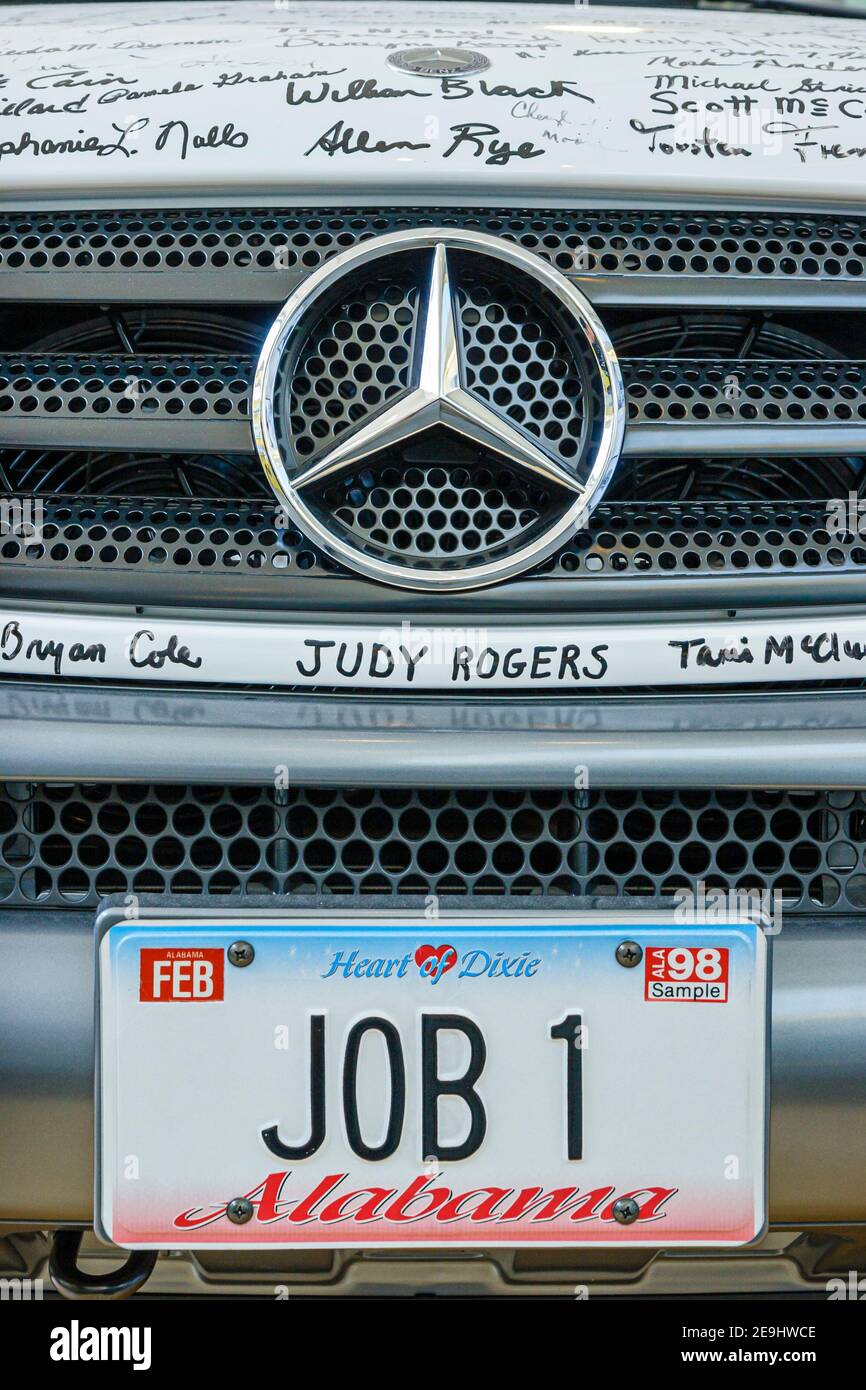 Alabama Vance Mercedes Benz SUV usine de fabrication, centre de visiteurs de la chaîne de montage signatures, Banque D'Images