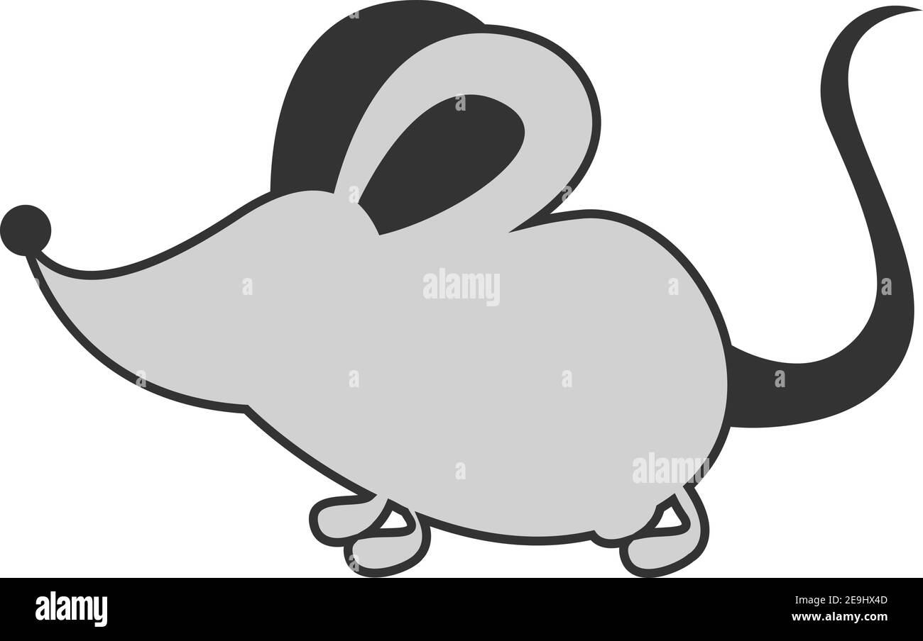 Gris souris, vecteur, illustration sur fond blanc. Illustration de Vecteur