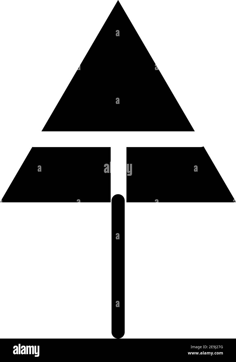 Arbre noir en forme de triangle, illustration, vecteur sur fond blanc. Illustration de Vecteur