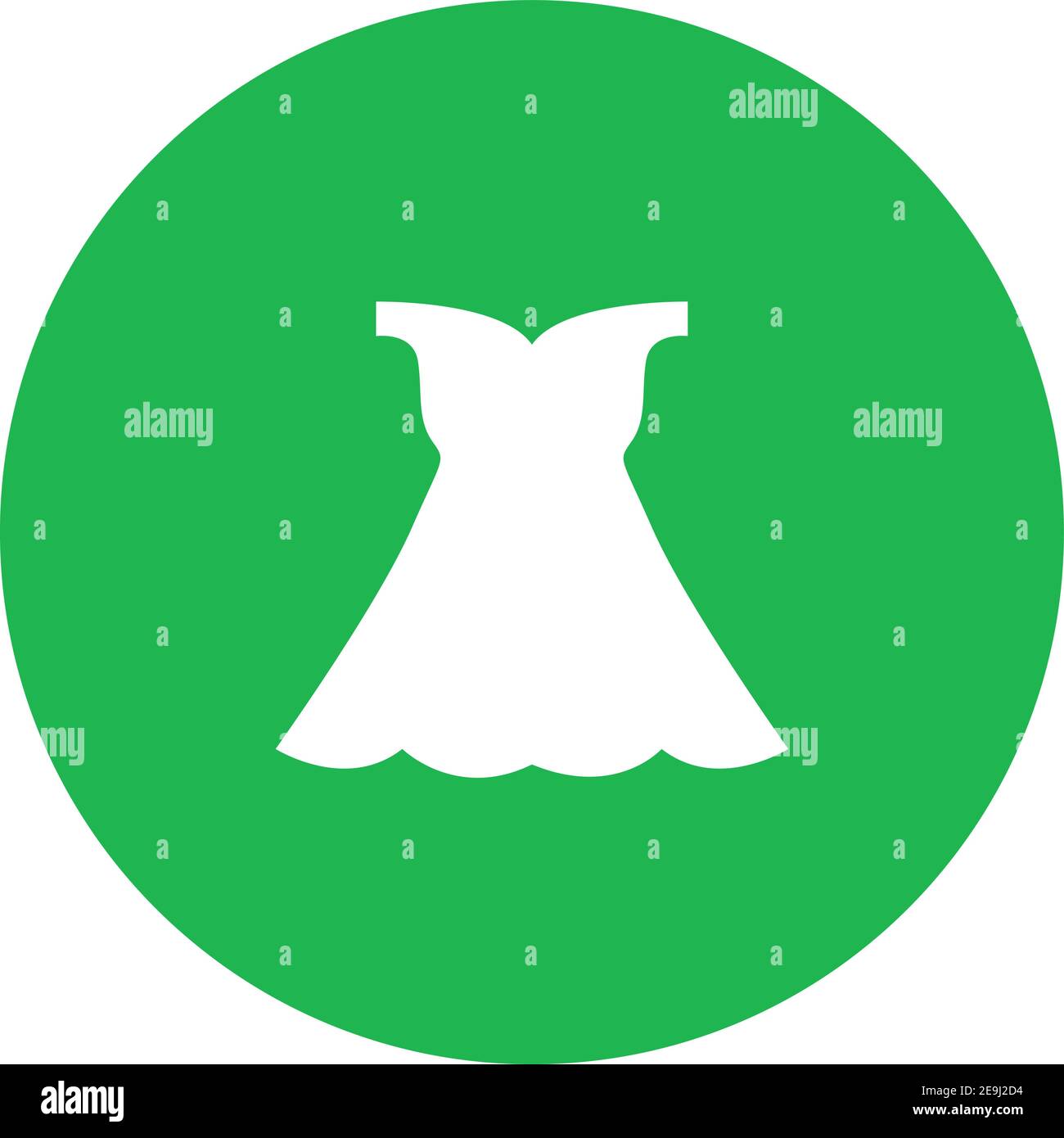 Robe blanche dans un cercle vert, illustration, vecteur sur fond blanc. Illustration de Vecteur