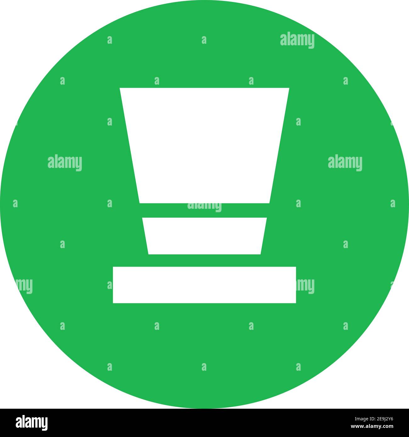 Chapeau blanc dans un cercle vert, illustration, vecteur sur fond blanc. Illustration de Vecteur