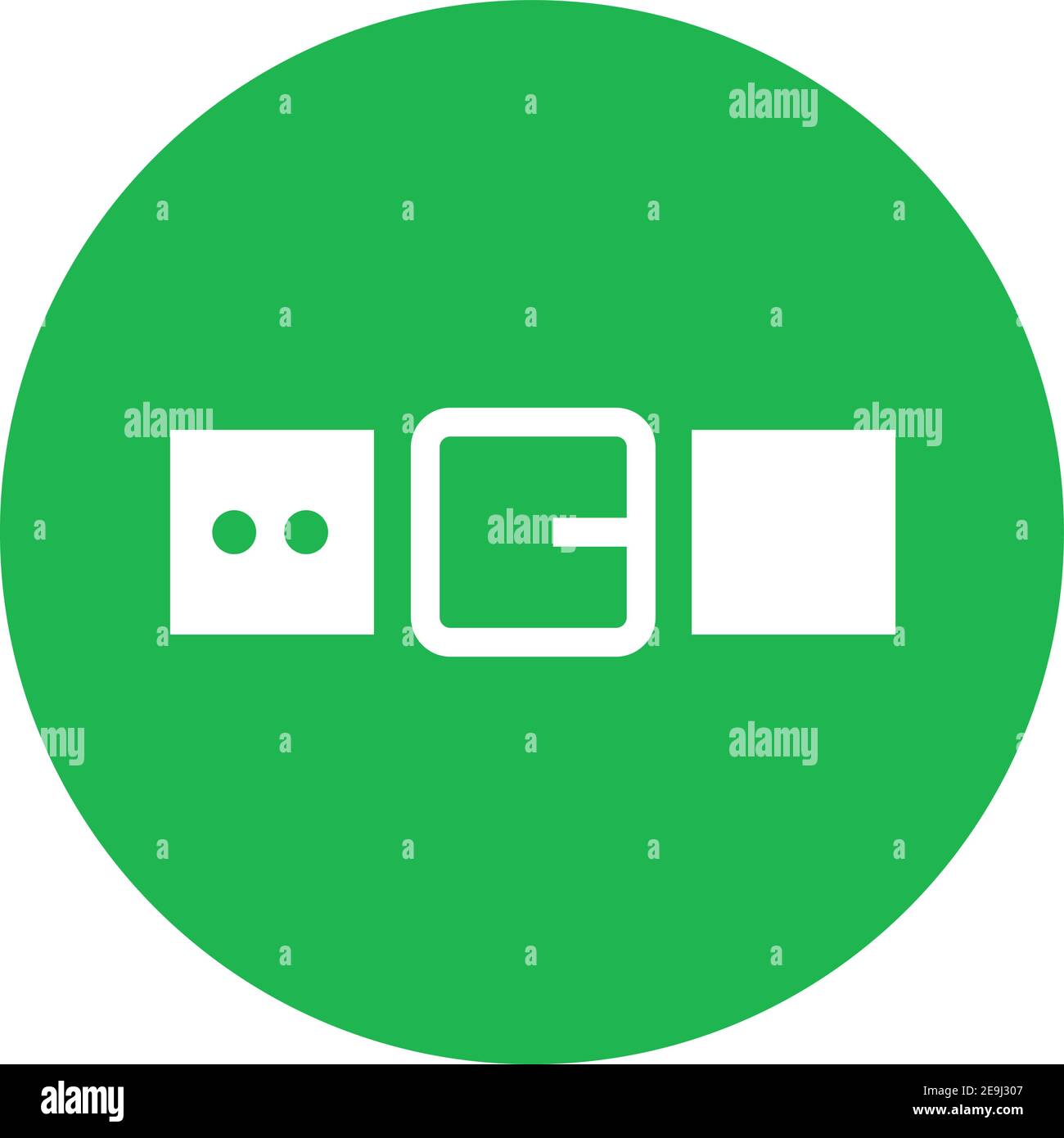 Ceinture blanche dans un cercle vert, illustration, vecteur sur fond blanc. Illustration de Vecteur