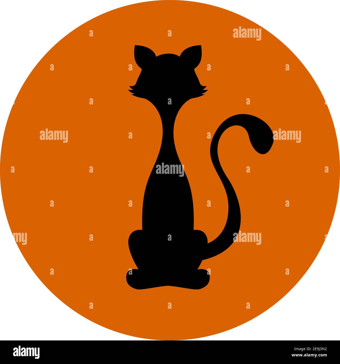 Chat noir, vecteur, illustration sur fond blanc. Illustration de Vecteur