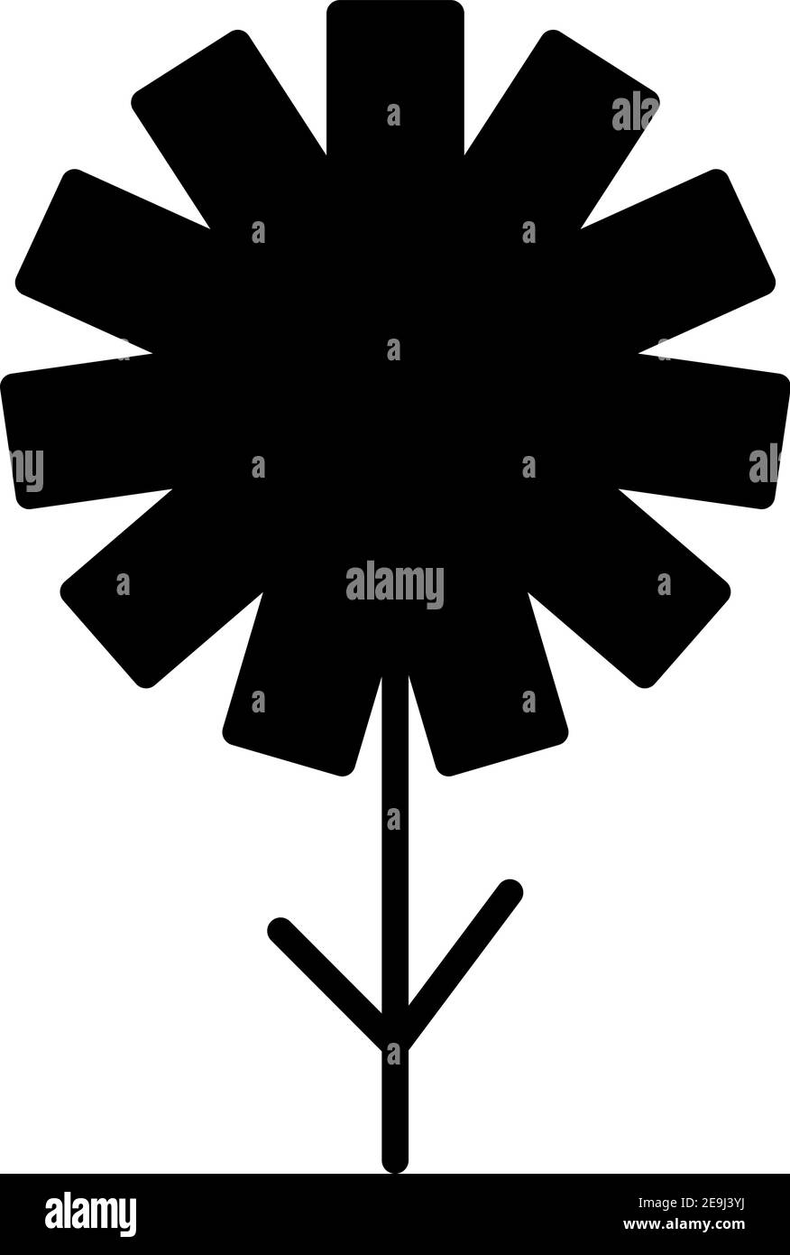 Fleur noire abstraite, illustration, vecteur sur fond blanc. Illustration de Vecteur