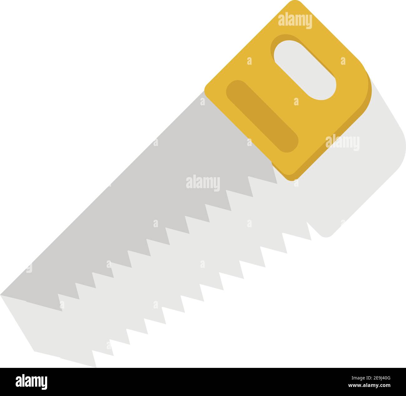 Scie à main jaune, illustration, vecteur sur fond blanc. Illustration de Vecteur