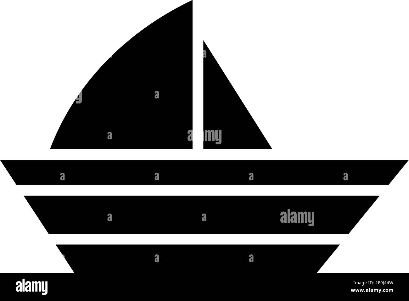 Petit voilier noir, illustration, vecteur sur fond blanc. Illustration de Vecteur