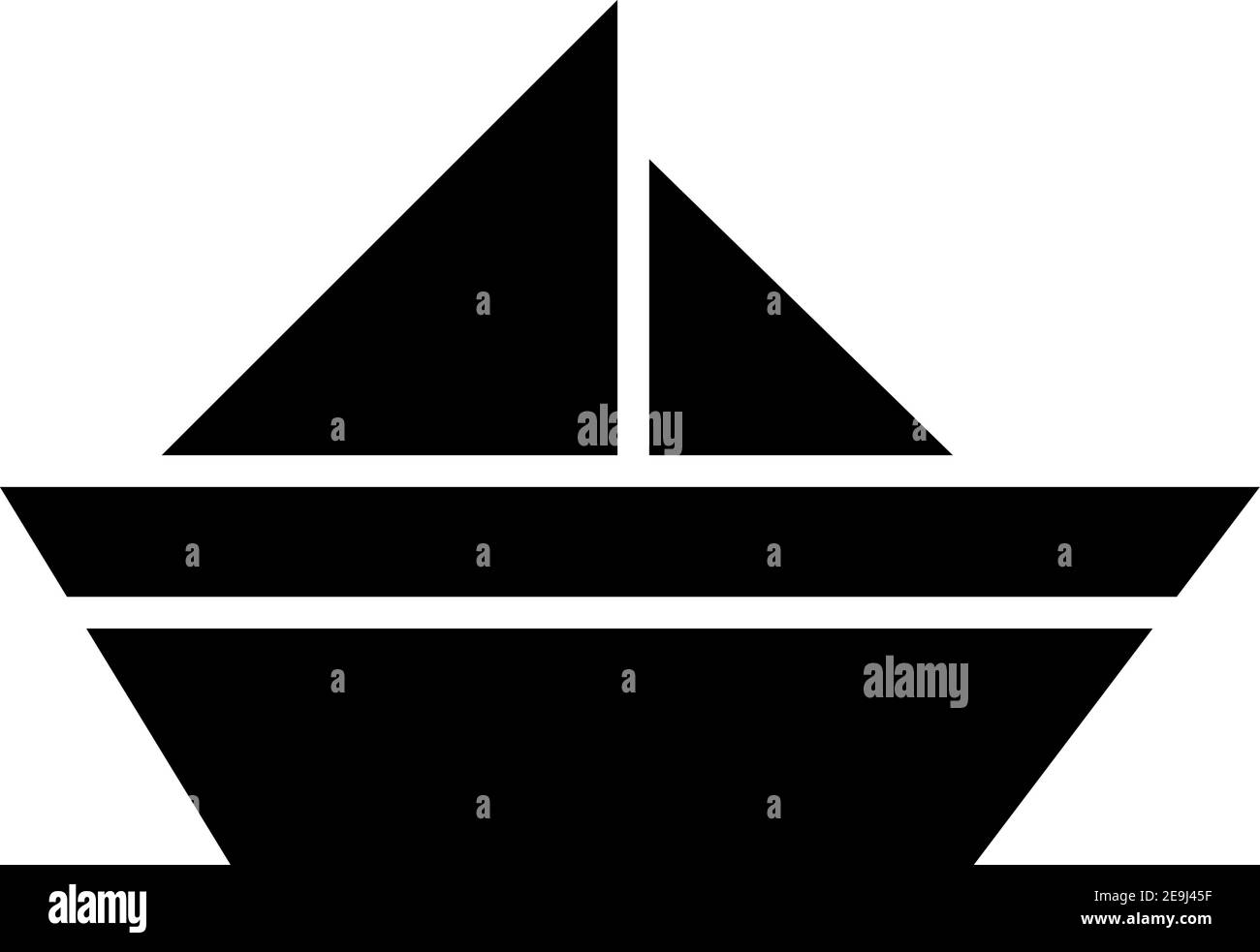 Bateau noir minimal, illustration, vecteur sur fond blanc. Illustration de Vecteur