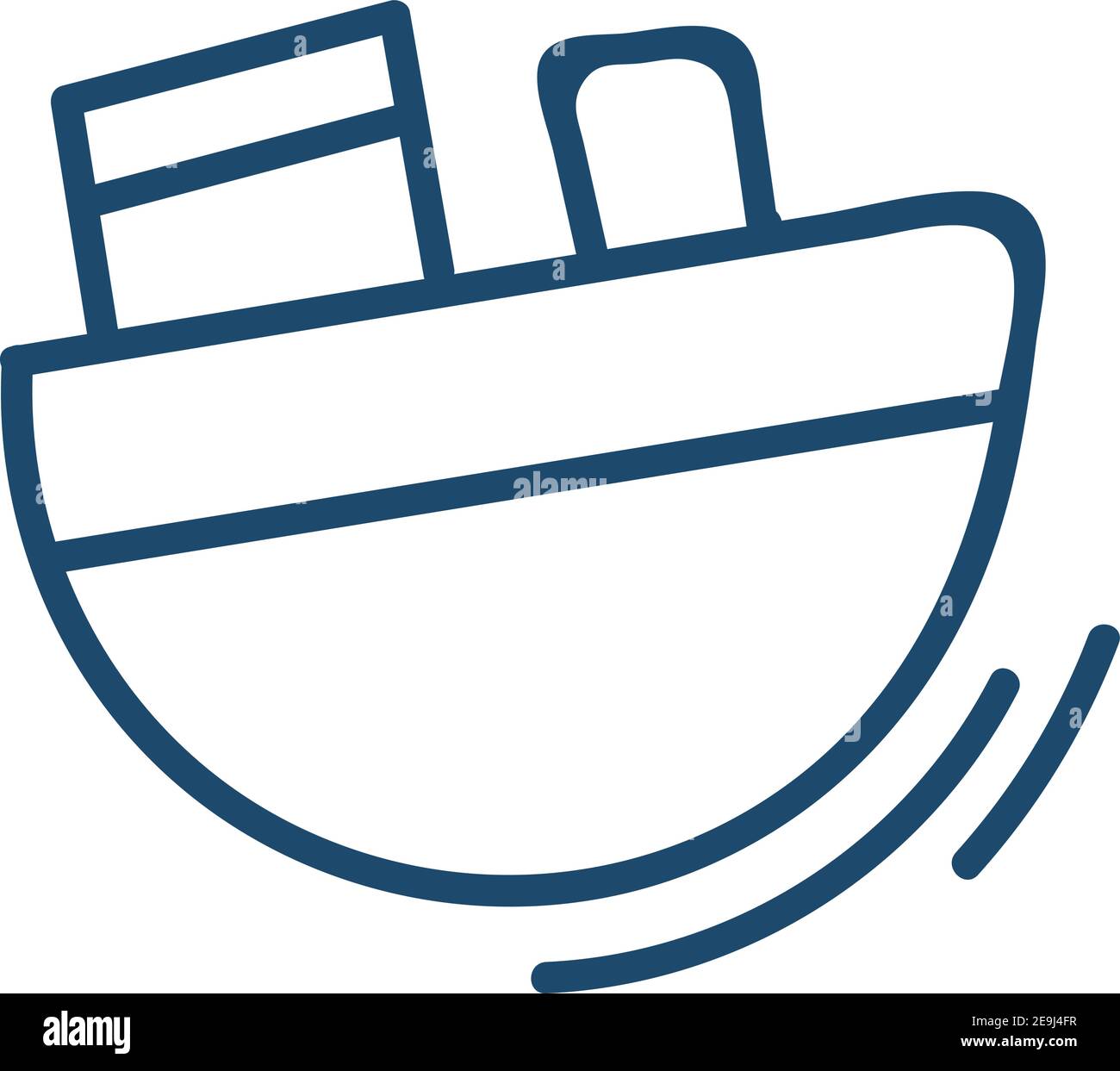 Bateau bleu à voile, illustration, vecteur sur fond blanc. Illustration de Vecteur