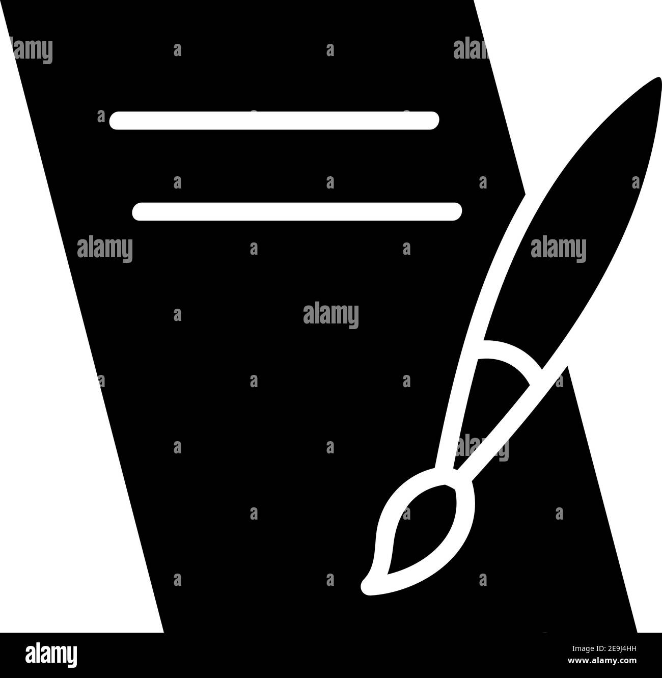 Papier noir et pinceau noir, illustration, vecteur sur fond blanc. Illustration de Vecteur