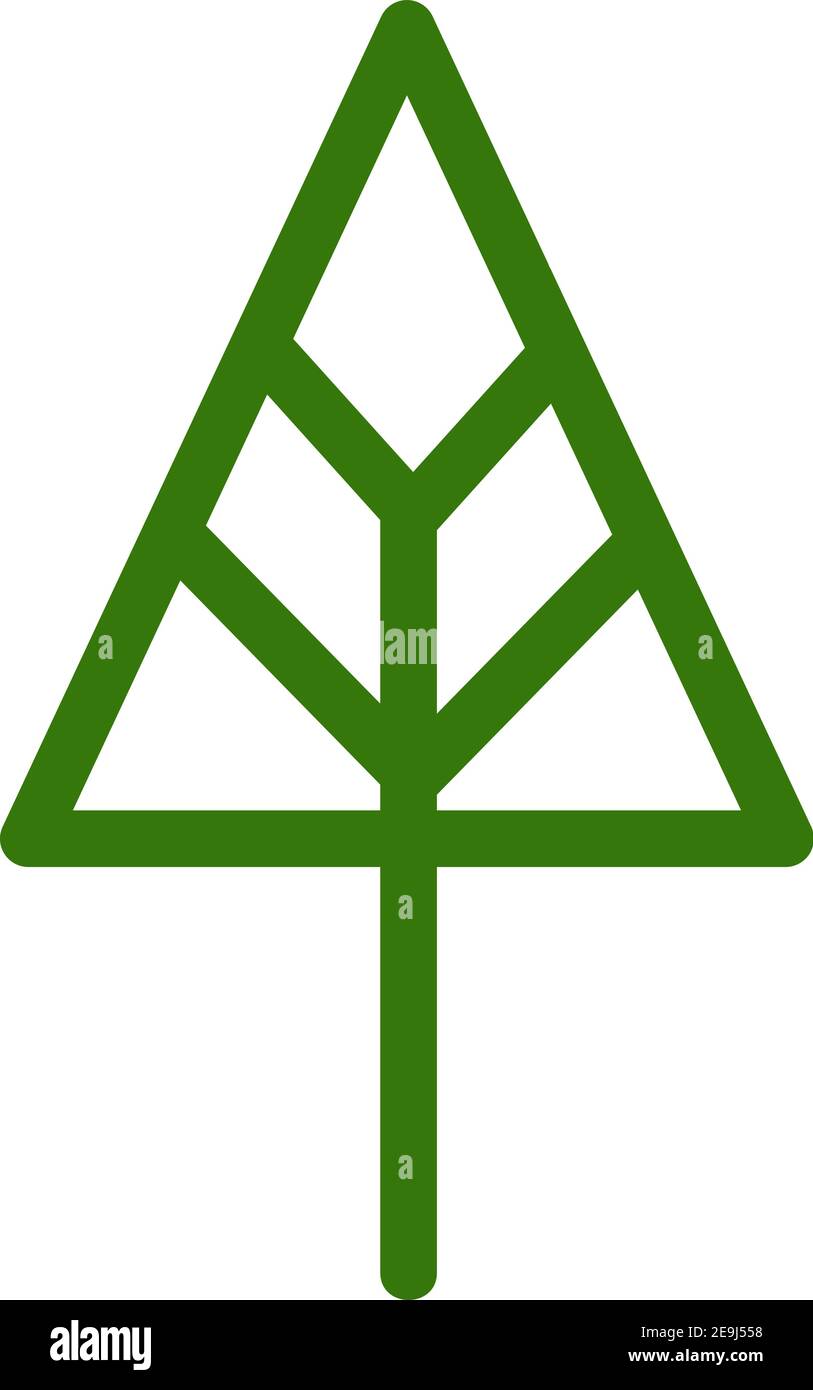 Arbre triangle vert minimal, illustration, vecteur sur fond blanc. Illustration de Vecteur