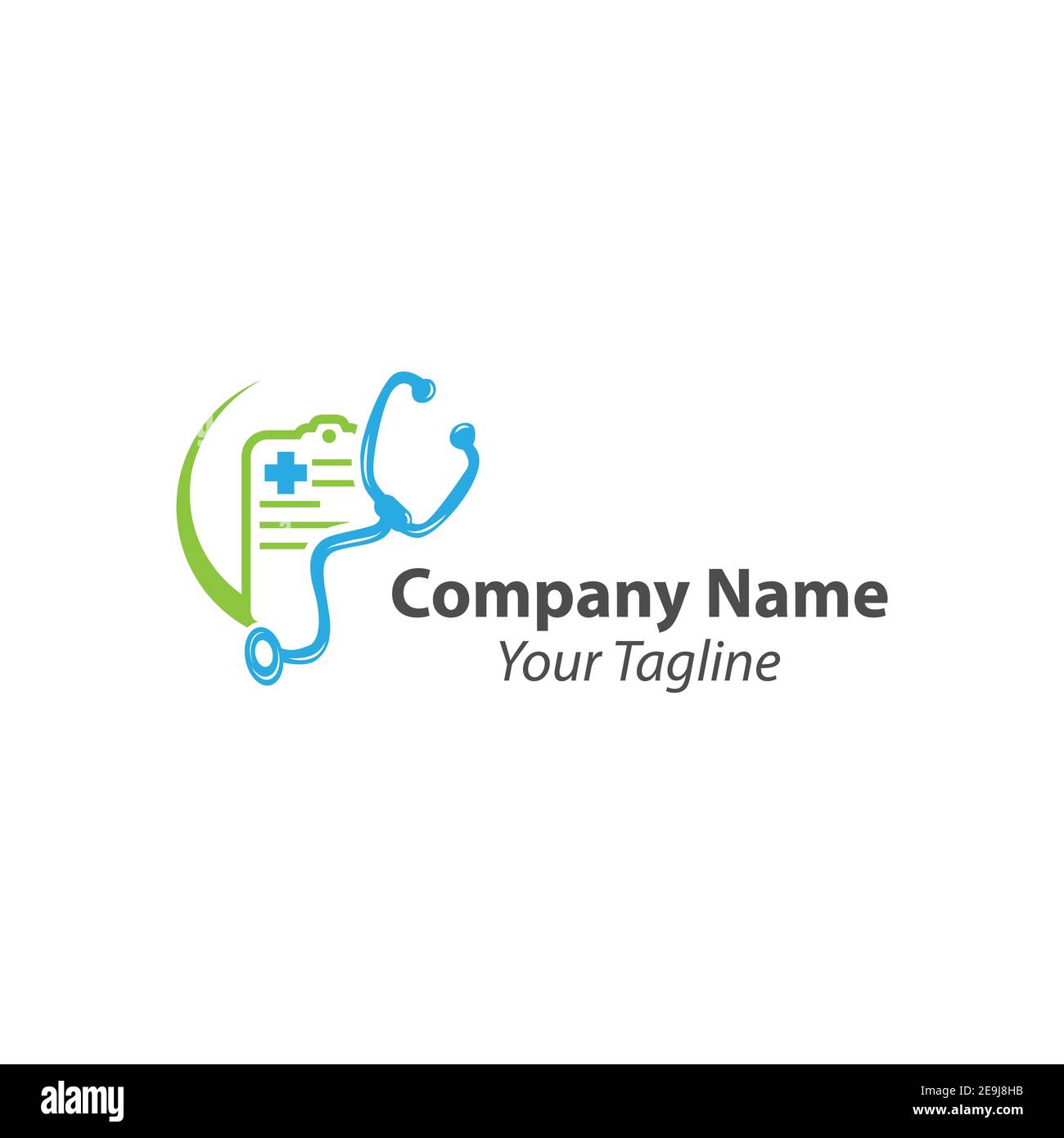 Modèle de logo vecteur de données médicales. Ce modèle utilise le symbole stéthoscope. Convient aux hôpitaux ou aux entreprises de santé. Illustration de Vecteur