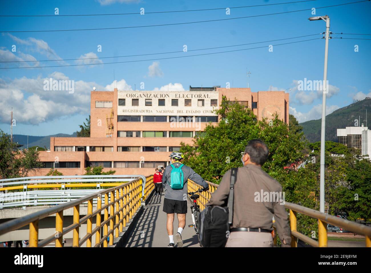 Vue du bâtiment du Collège électoral du Registre national, Registraduria Nacional del Estado civil, après que les restrictions ont été assouplies après la deuxième wa Banque D'Images