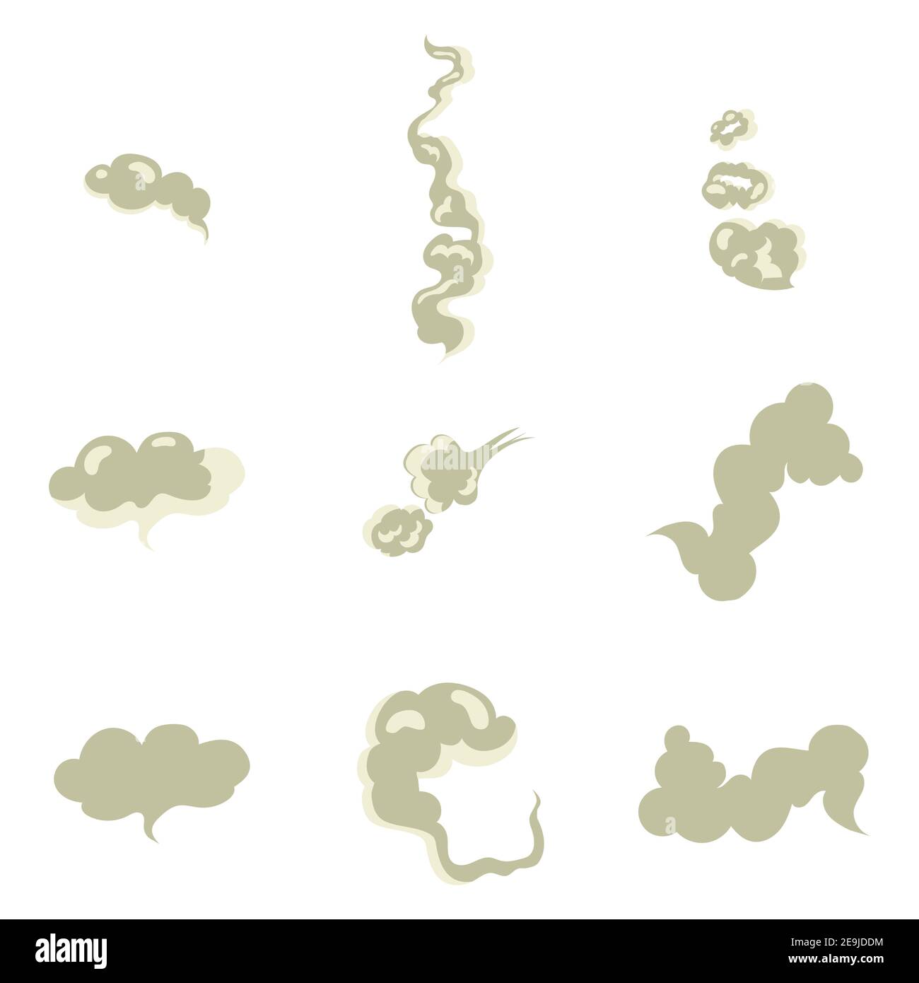 Fumée toxique de cigarette ou de vapeur. Fumée de forme vectorielle, vapeur chimique, vapeur de collecte, illustration brouillard des dents de cigarette et nourriture en expi Illustration de Vecteur