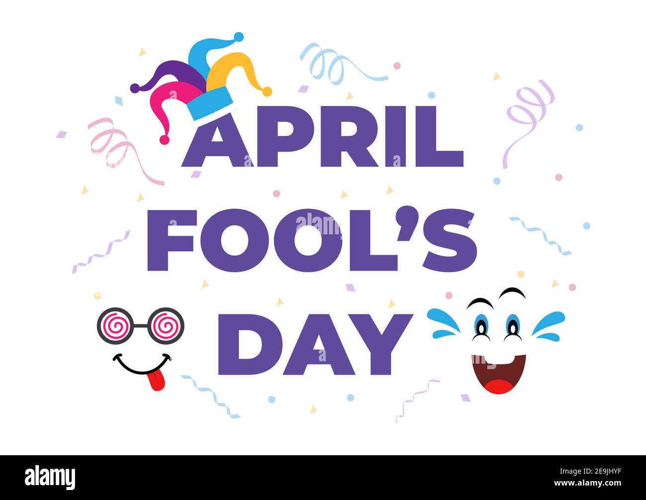 Celebration Happy April Fool's Day portant un concept Jester Hat Background Design. Illustration vectorielle. Illustration de Vecteur