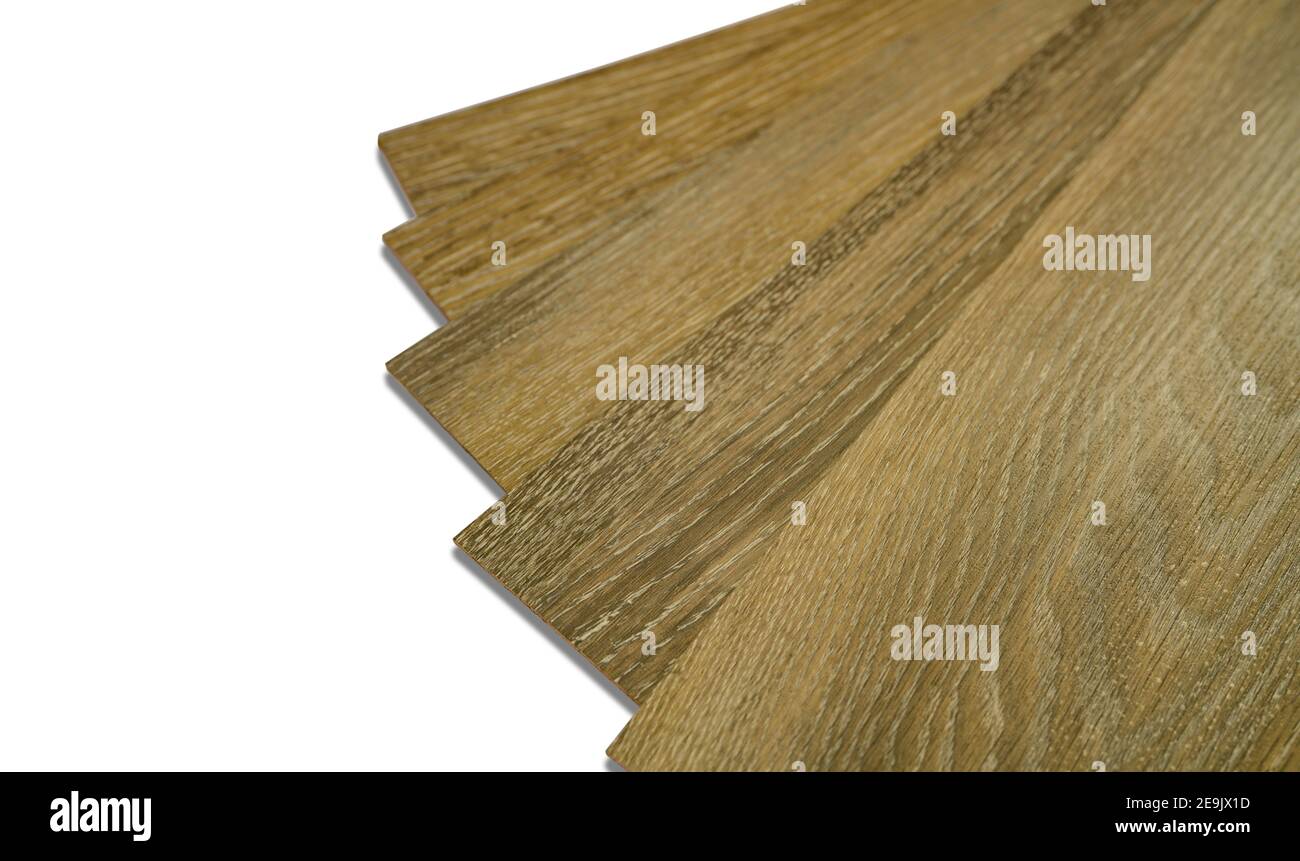 Pile de carreaux de vinyle pour la décoration intérieure pour la rénovation de la maison. Nouveau carrelage en vinyle à motif en bois. Revêtement de sol en vinyle. Feuille de vinyle polymère pour nouveau. Banque D'Images