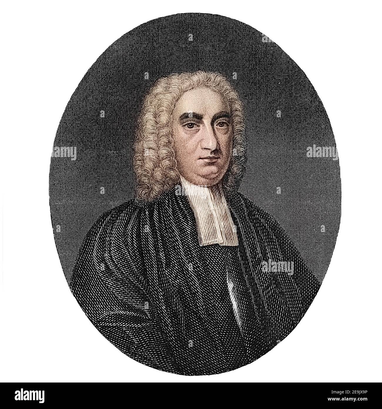 Jonathan Swift (30 novembre 1667 – 19 octobre 1745) était satiriste, essayiste, pamphlétaire politique anglo-irlandais (d'abord pour les Whigs, puis pour les Tories), poète et religieux anglican qui devint doyen de la cathédrale Saint-Patrick à Dublin, d'où son sobriquet commun, 'dian Swift'. On se souvient de SWIFT pour des œuvres telles qu'UNE Tale d'un Tub (1704), un argument contre l'abolition du christianisme (1712), les voyages de Gulliver (1726) et UNE modeste proposition (1729). Il est considéré par l'Encyclopedia Britannica comme le plus prose satirist de la langue anglaise, et est moins bien connu pour sa poésie. À l'origine Banque D'Images