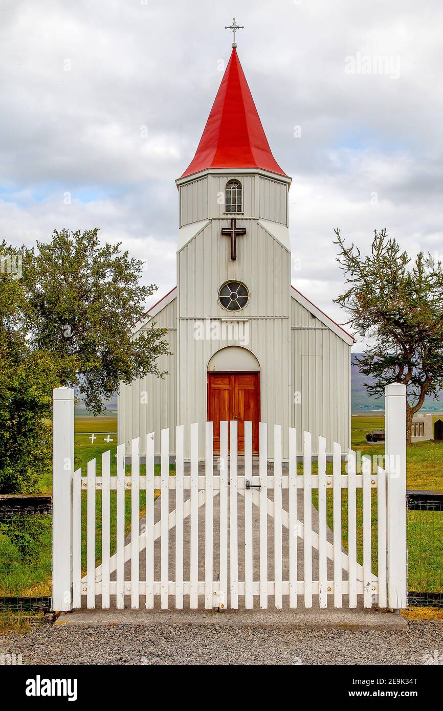 Église de Glaumbær à Skagafjördur Folk Museum à Glaumbaer, Islande. Banque D'Images
