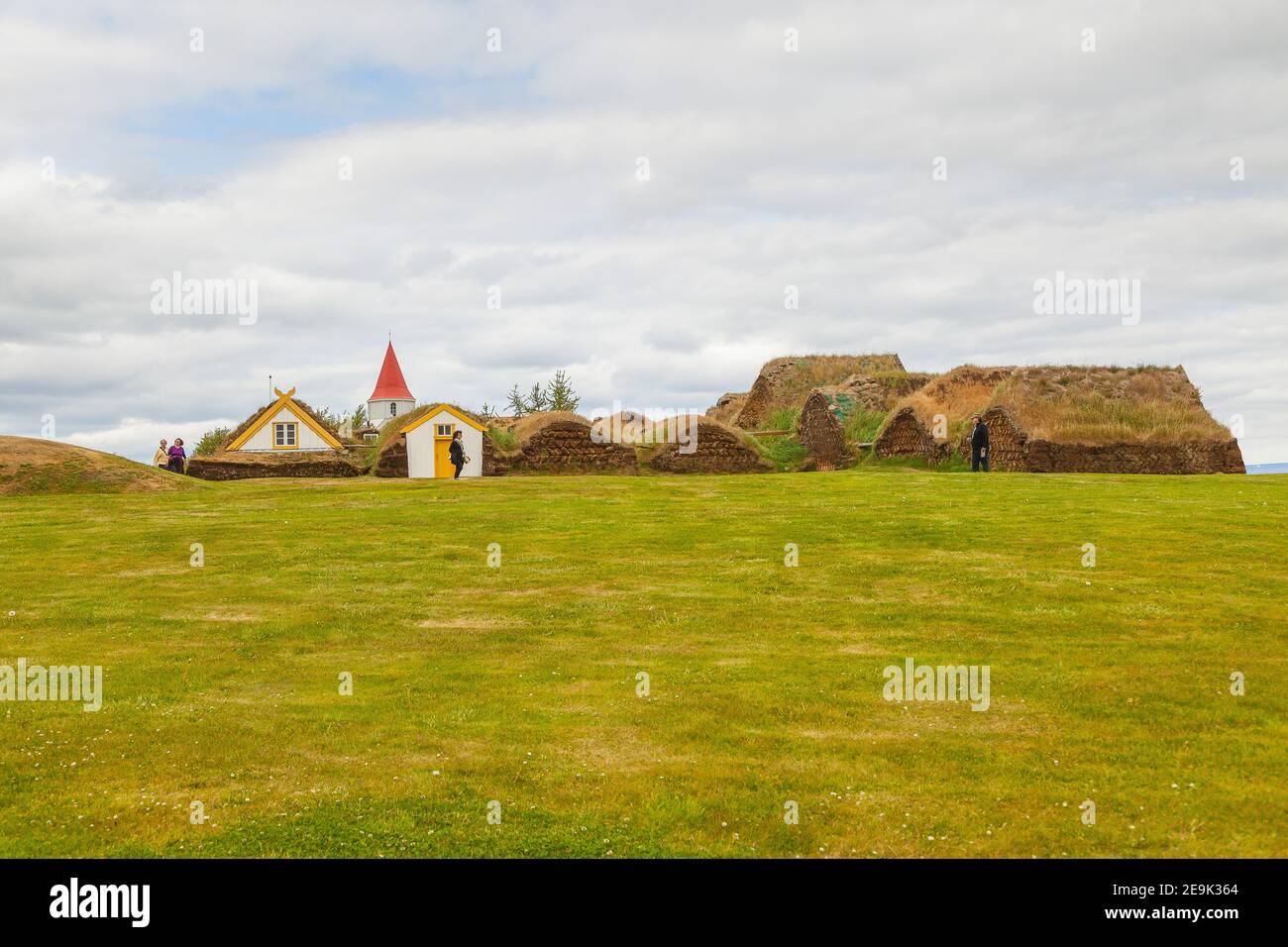 Église de Glaumbær à Skagafjördur Folk Museum à Glaumbaer, Islande. Banque D'Images