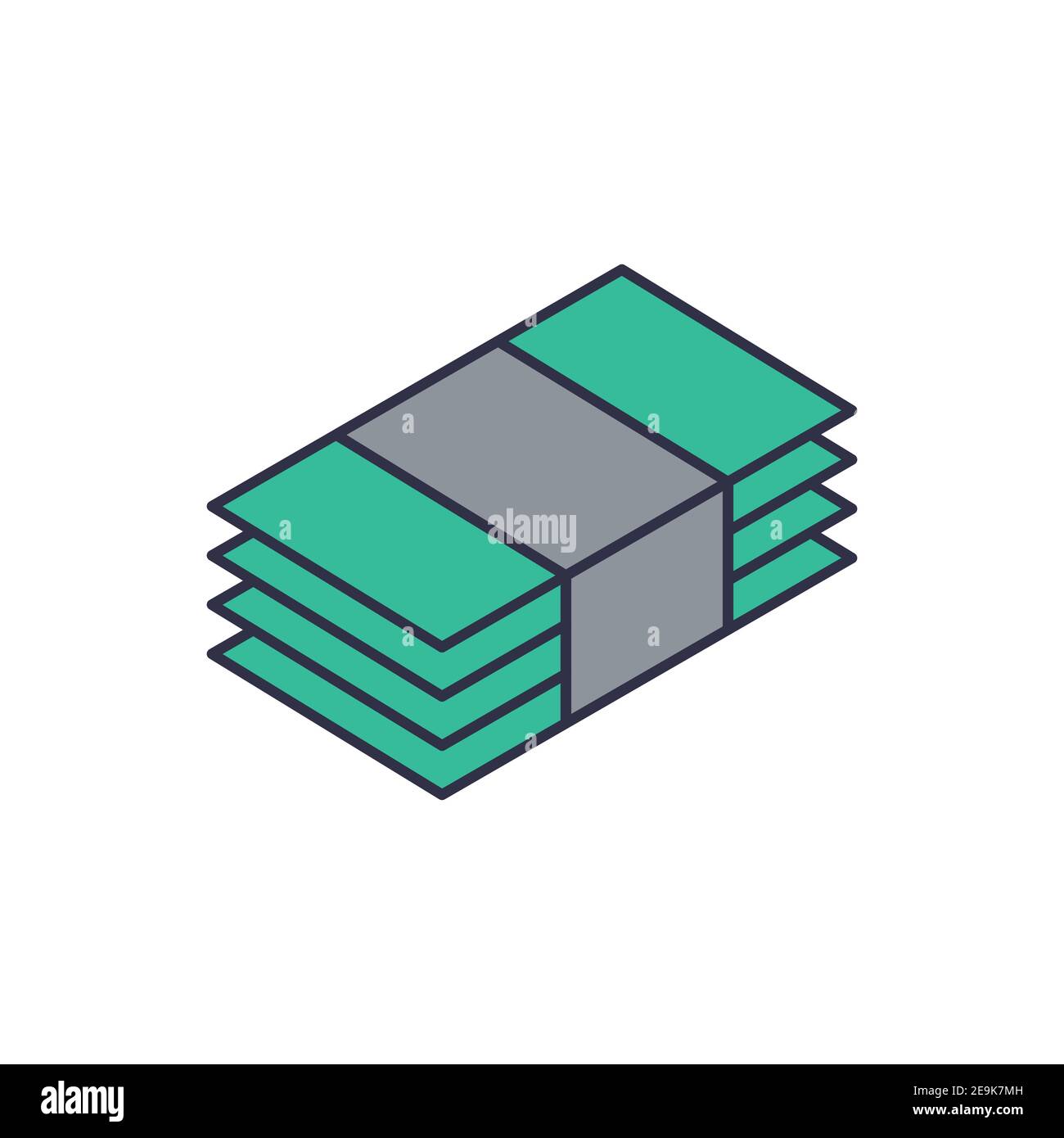 Icône de facture d'argent, couleur, ligne, signe vectoriel de contour, pictogramme de style linéaire isolé sur blanc. Symbole, illustration du logo Illustration de Vecteur