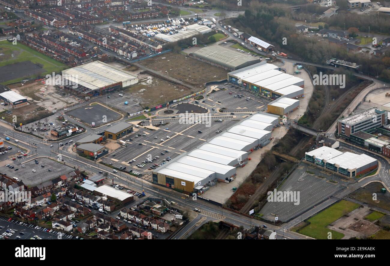 Vue aérienne du parc commercial de Liverpool dans la région de Wavertree De Liverpool Banque D'Images