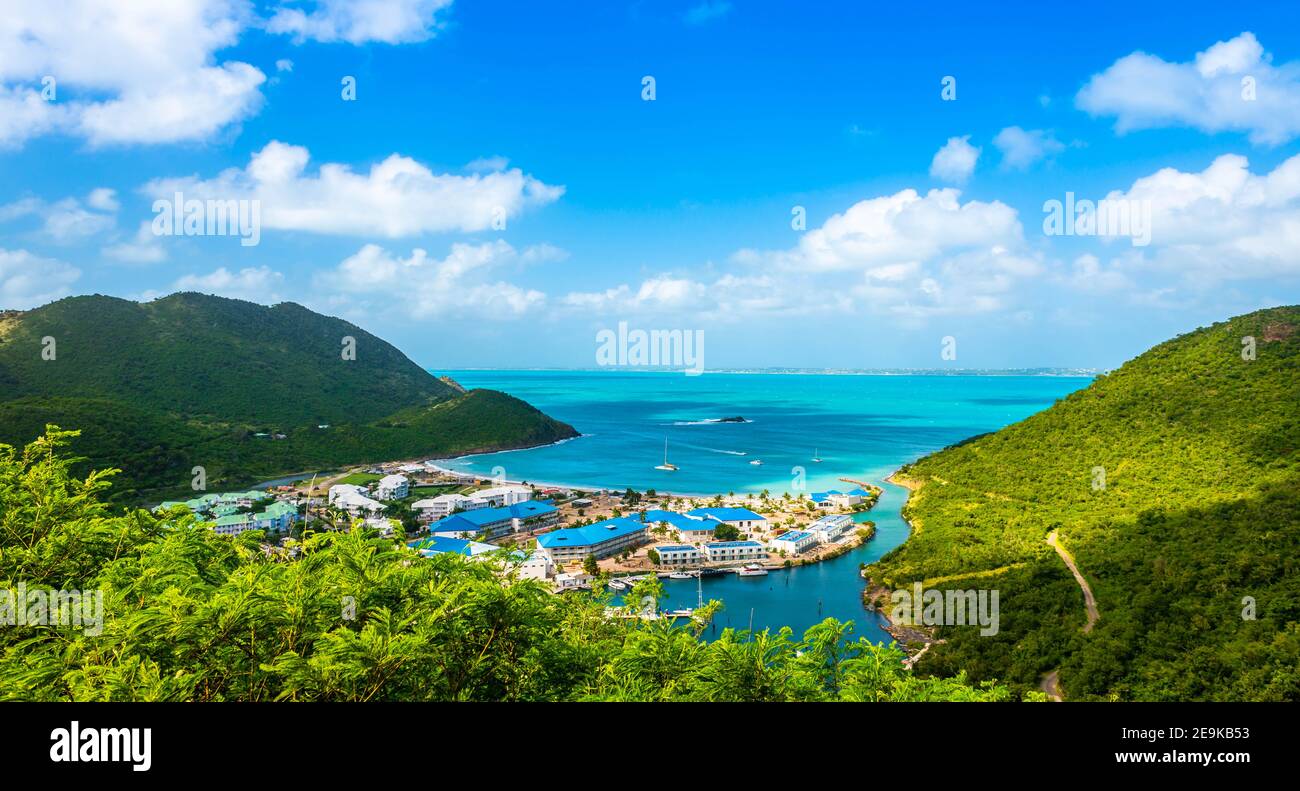 Anse Marcel sur l'île de Saint Martin dans le Caraïbes Banque D'Images