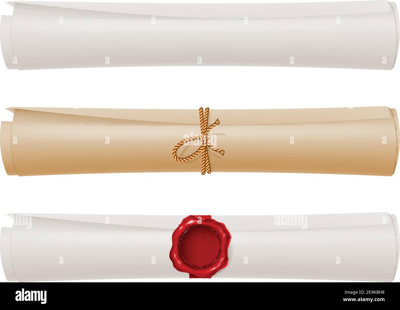 Jeu de rouleaux de papier. Illustration vectorielle. Illustration de Vecteur