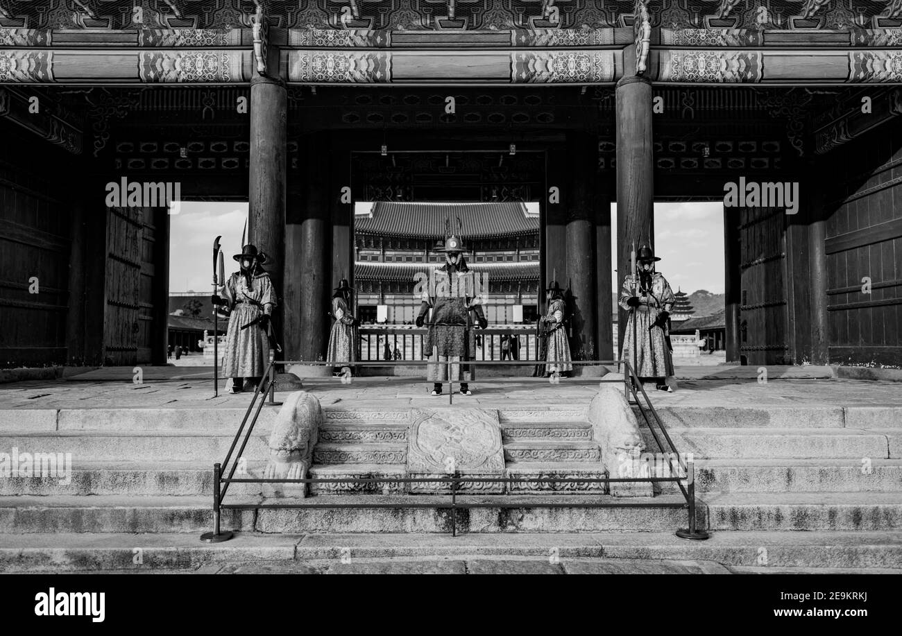 Palais Gyeongbokgung passé Banque D'Images