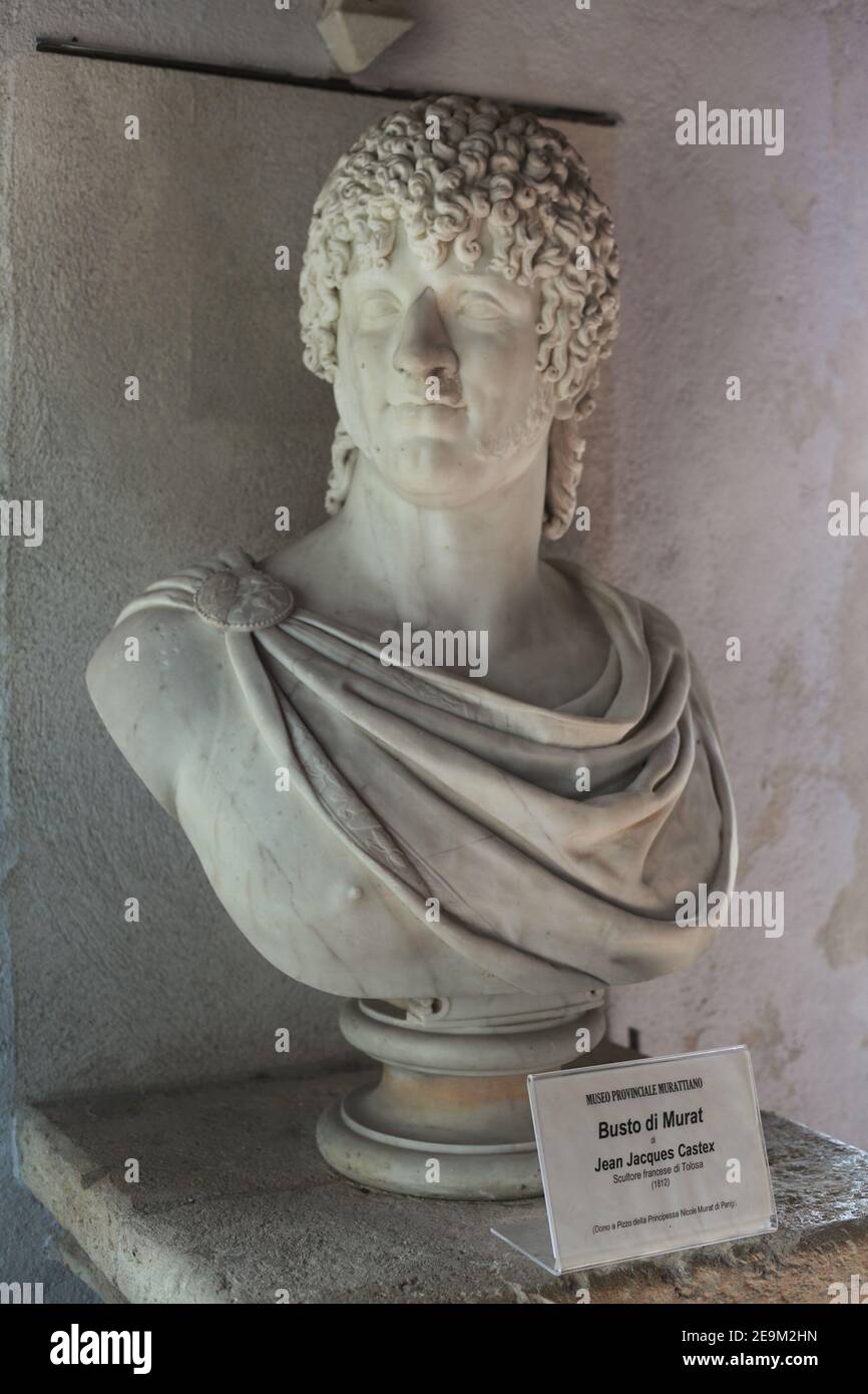 Buste de Murat (par Jean Jacque Castex 1812) Roi de Naples et beau-frère de Napoléon Bonaparte, emprisonné et abattu en 1815 à Pizzo, Italie Banque D'Images