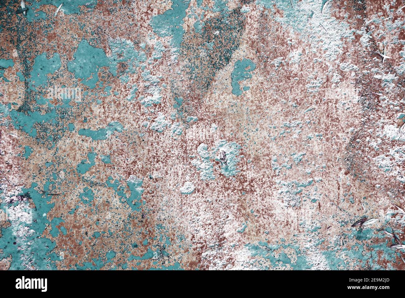 Arrière-plan d'abstraction flou illuminé, turquoise, sable, marron, couleurs harmonieuses. Imitation turquoise rouille texture abstraite. Peinture bleu turquoise avec Banque D'Images