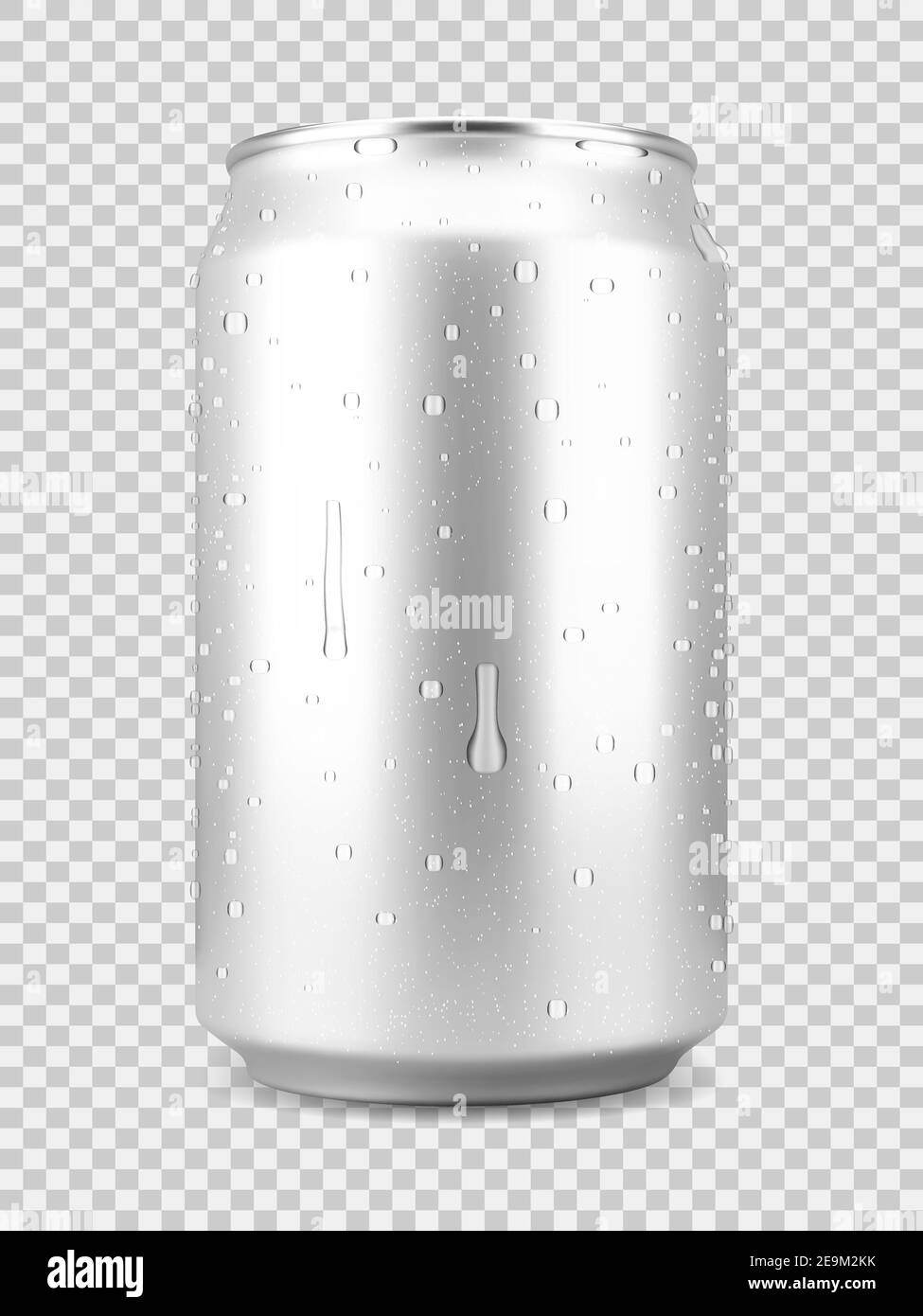 Boisson gazeuse ou bière en aluminium réaliste avec gouttes d'eau Illustration de Vecteur