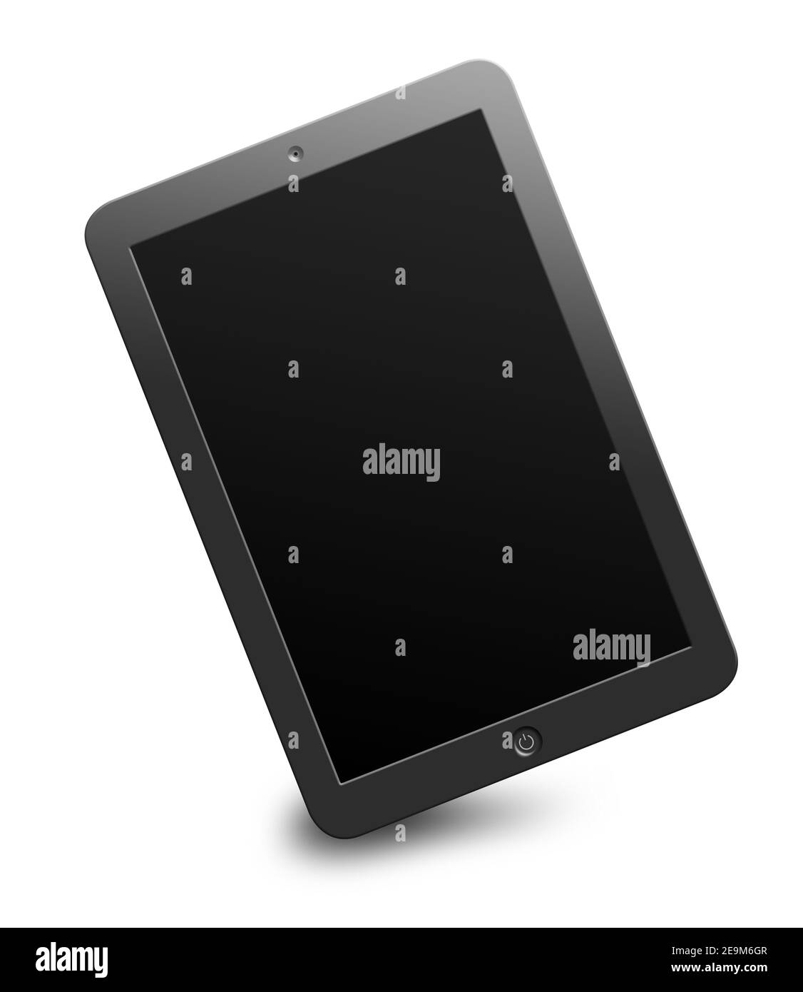 Tablette d'ordinateur moderne avec écran noir blanc isolé sur blanc  arrière-plan Photo Stock - Alamy