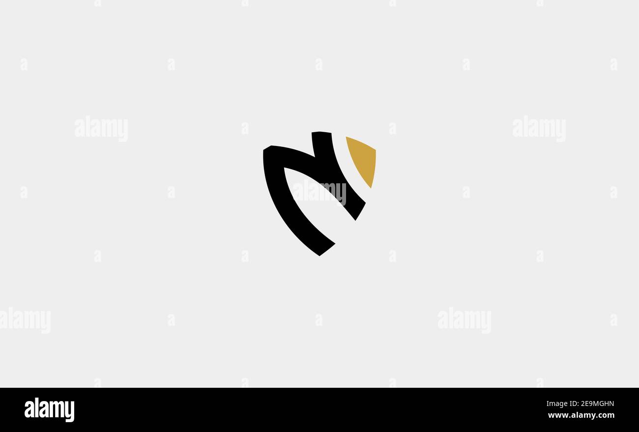 Vecteur du logo du monogramme de la lettre N. Shield Banque D'Images