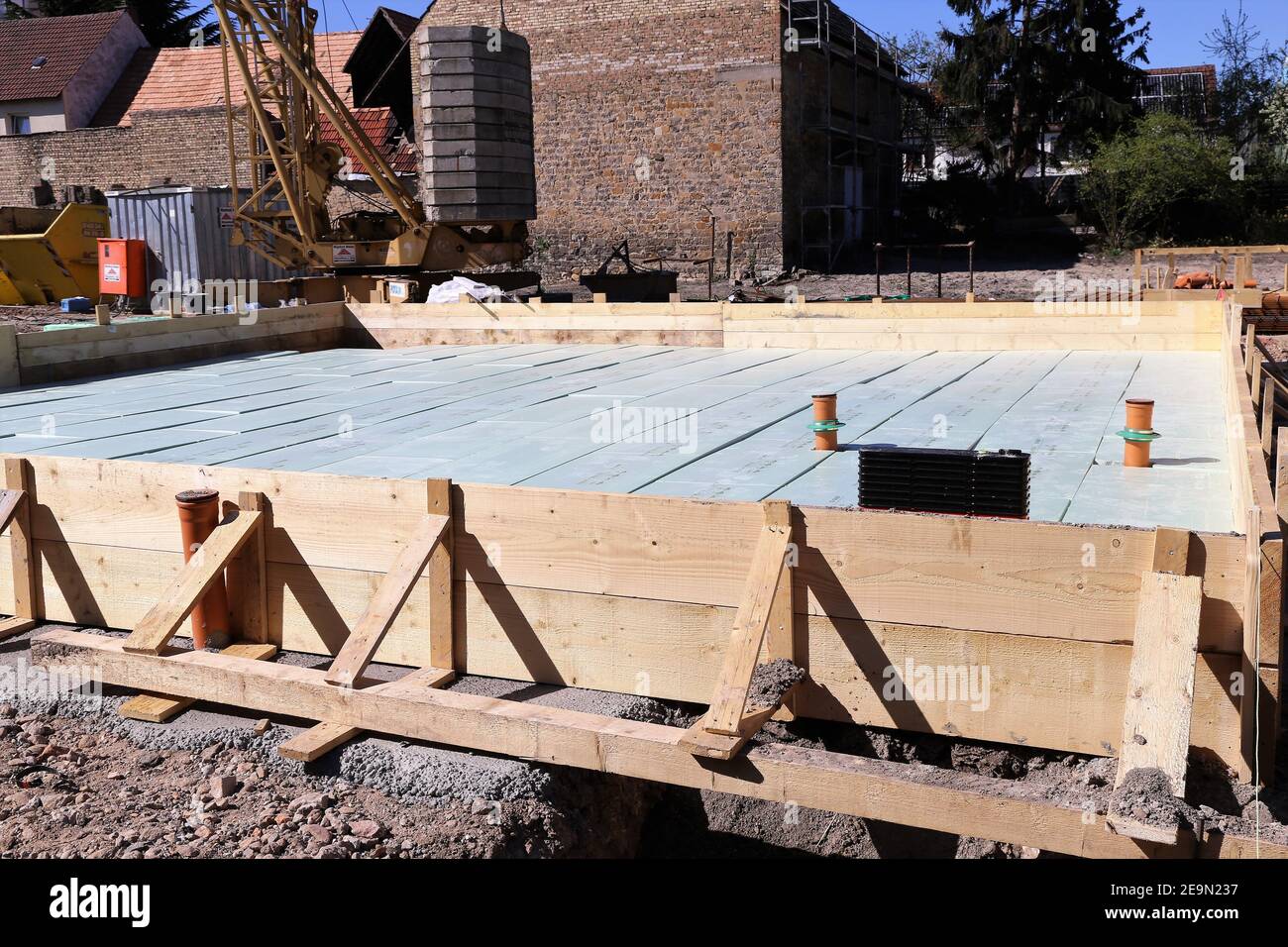 Chantier avec plaque de base finie Banque D'Images