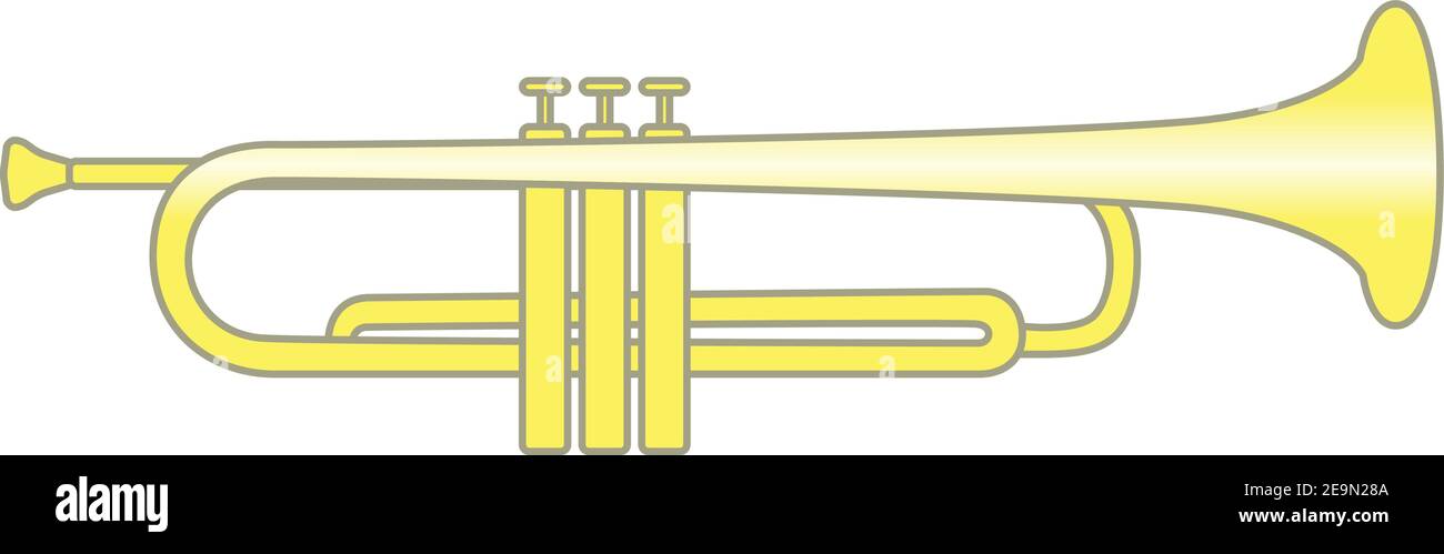 Instrument en laiton trompette utilisé dans la musique classique et jazz Illustration de Vecteur