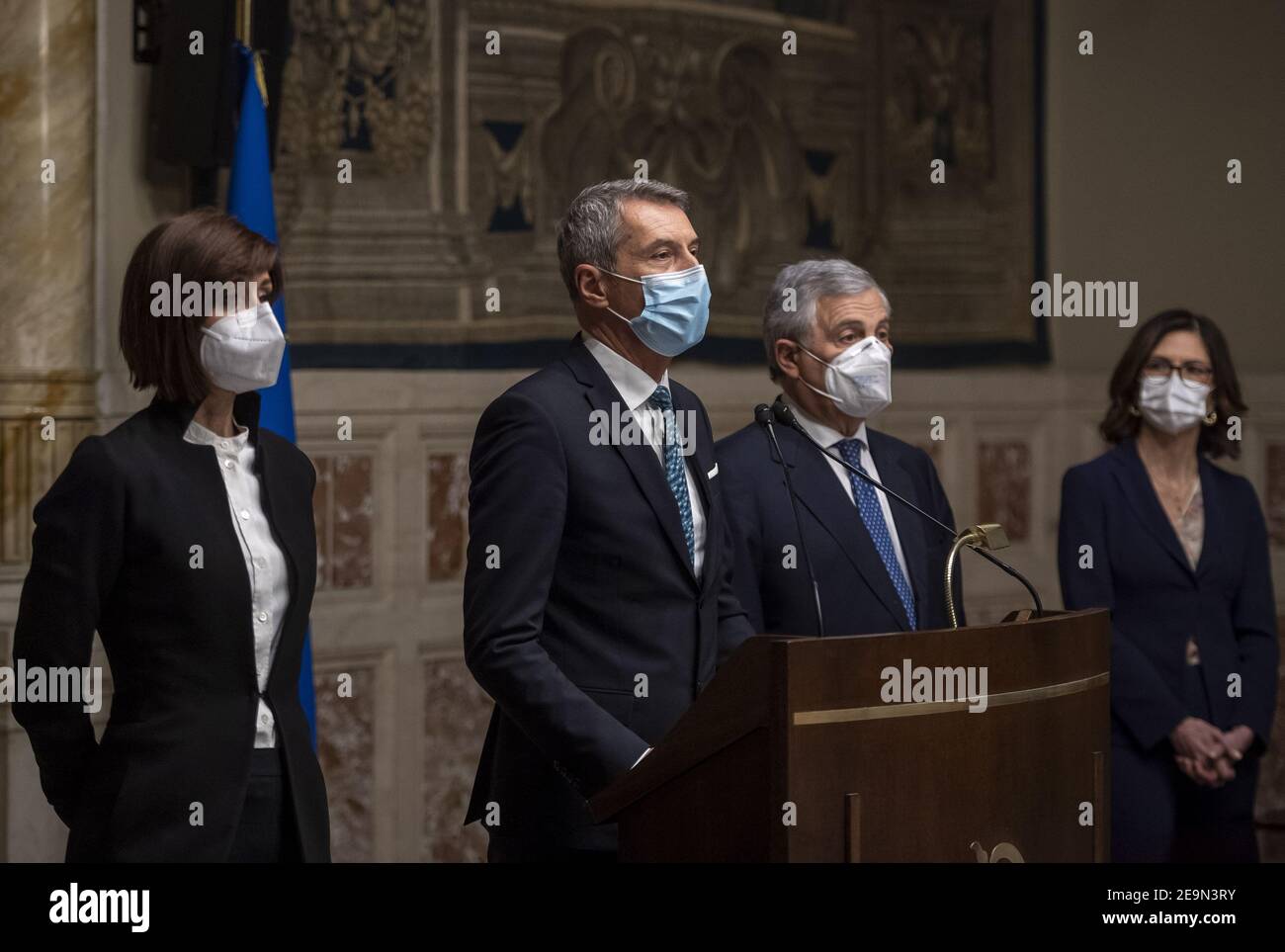 Rome, Italie. 05 février 2021. Mariastella Gemini Antonio de poli Antonio Tajani Anna Maria Bernini crédit: Agence de photo indépendante/Alamy Live News Banque D'Images