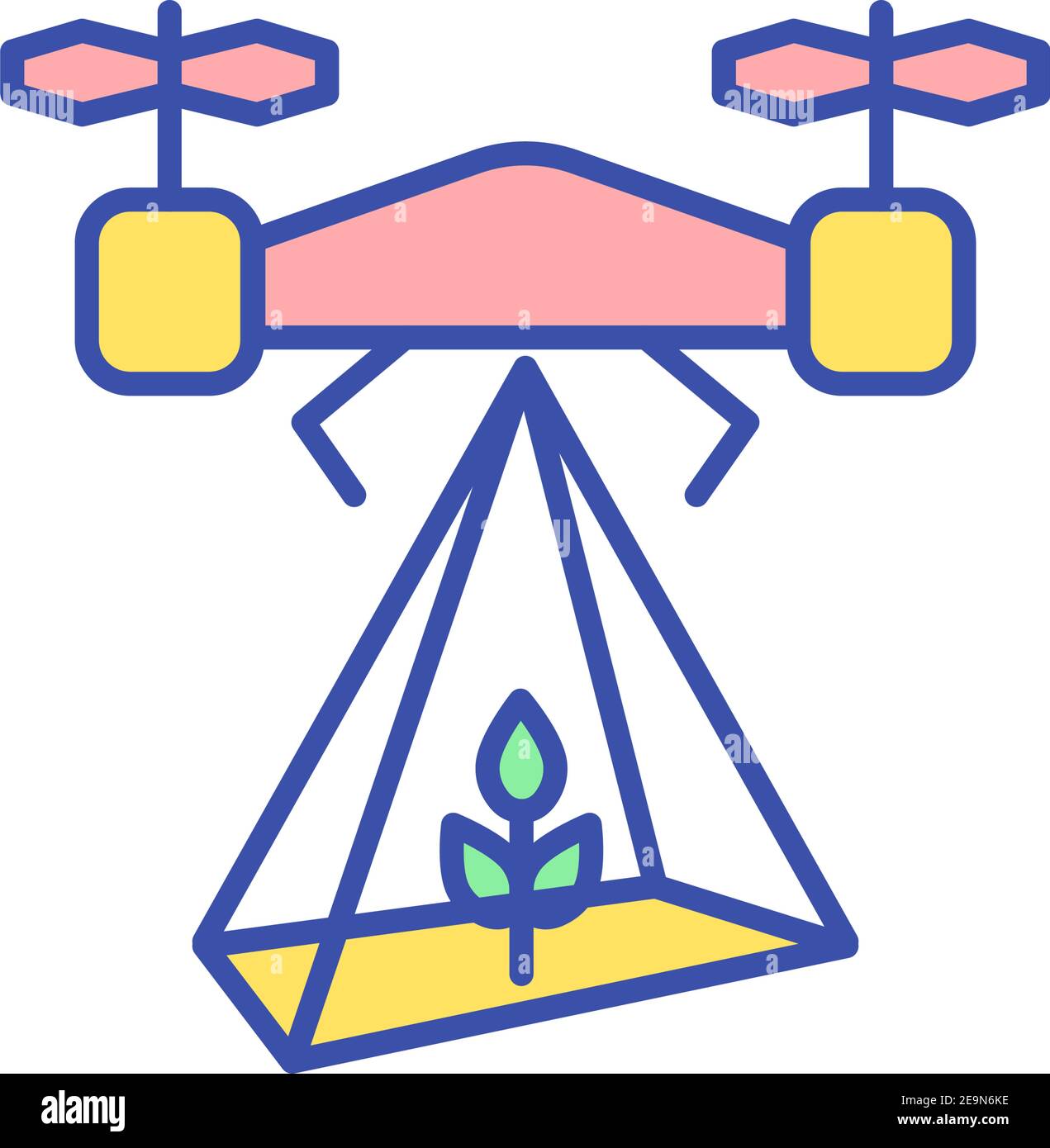 Icône de couleur RVB de drone de pulvérisation Illustration de Vecteur