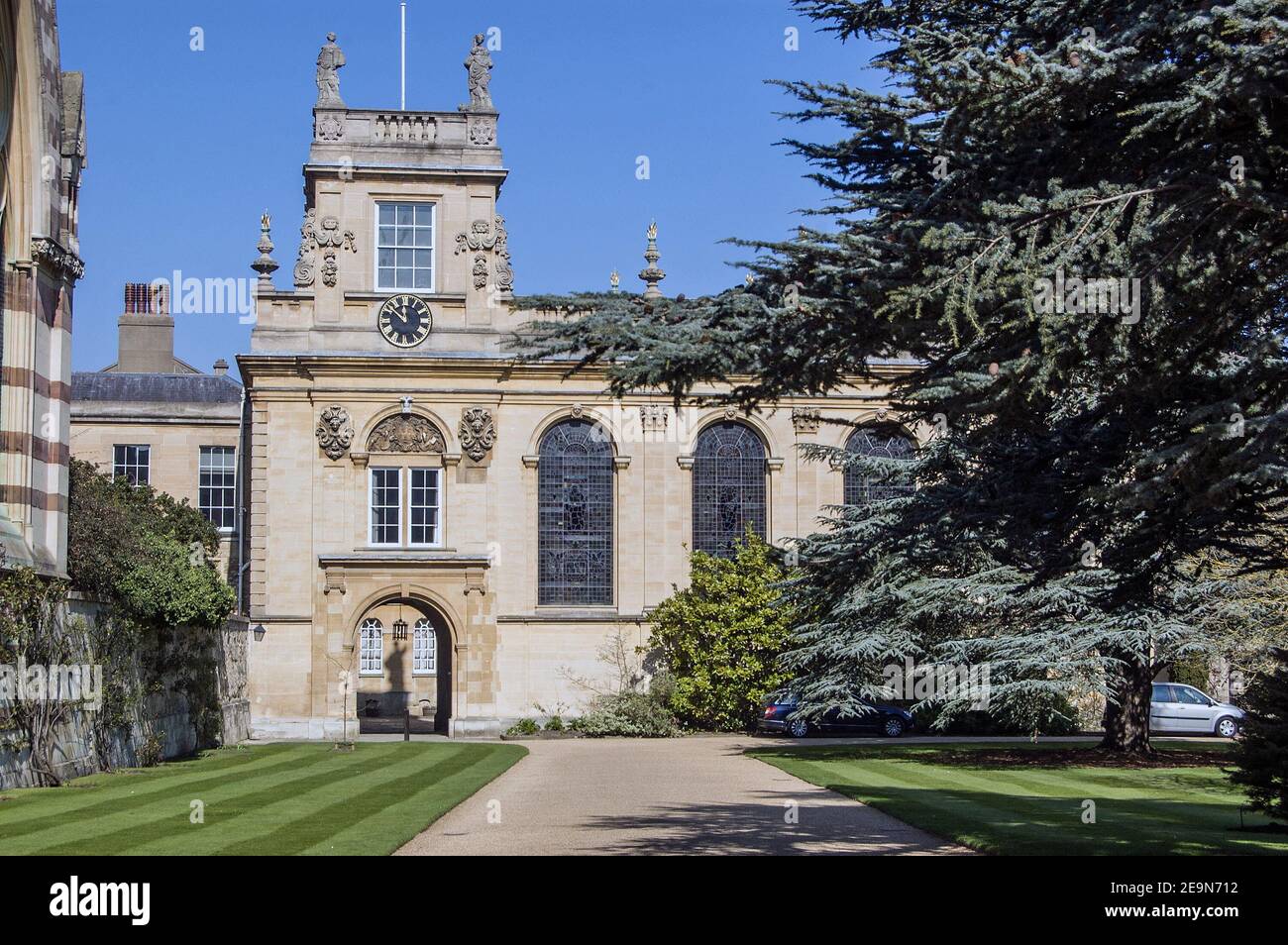 Clocktower et quadrilatère, Balliol College, Université d'Oxford. Banque D'Images