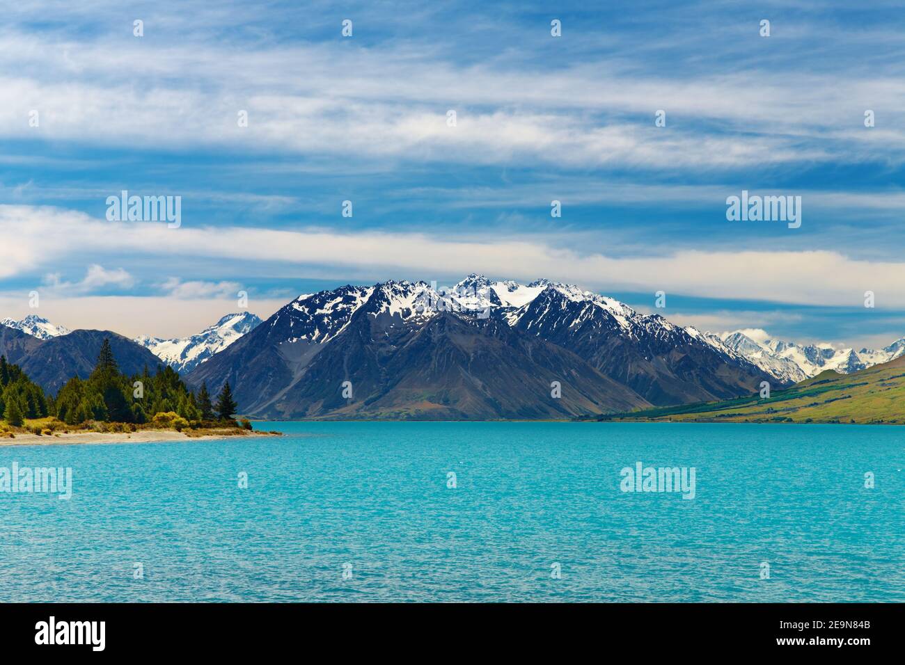 Magnifique lac turquoise en Nouvelle-Zélande Banque D'Images