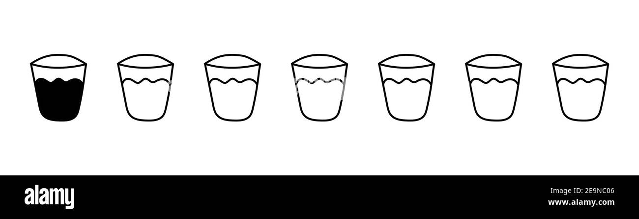Ensemble de lunettes emblématiques, verres à boire dans un style plat tendance. Illustration vectorielle sur fond blanc. Ligne Illustration de Vecteur
