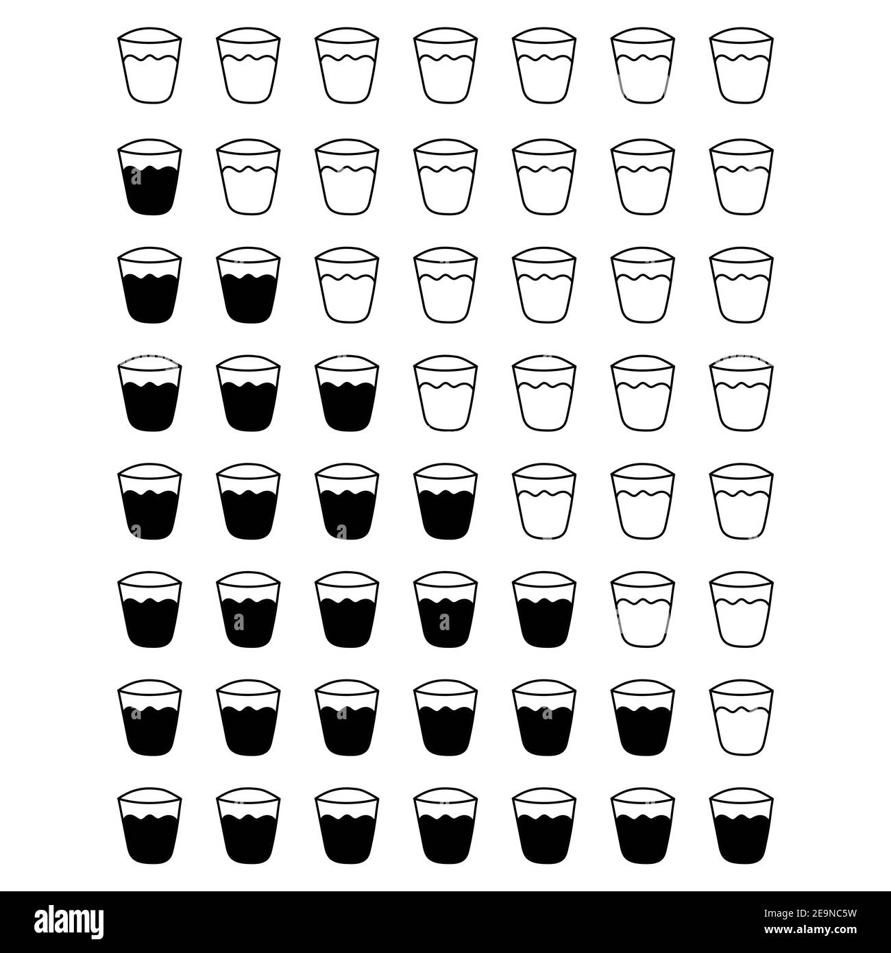 Ensemble de lunettes emblématiques, verres à boire dans un style plat tendance. Illustration vectorielle sur fond blanc. Ligne Illustration de Vecteur