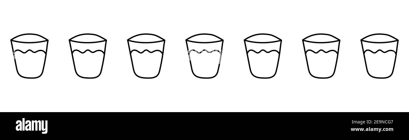 Ensemble de lunettes emblématiques, verres à boire dans un style plat tendance. Illustration vectorielle sur fond blanc. Ligne Illustration de Vecteur