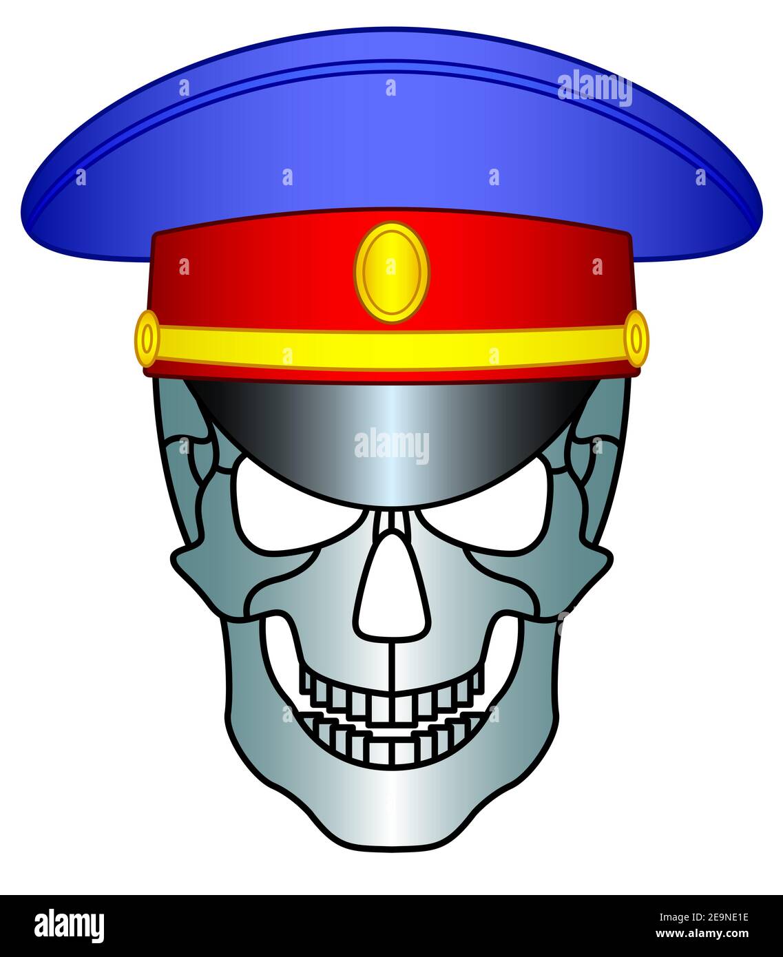 Illustration du crâne de dessin animé dans un capuchon de service Illustration de Vecteur