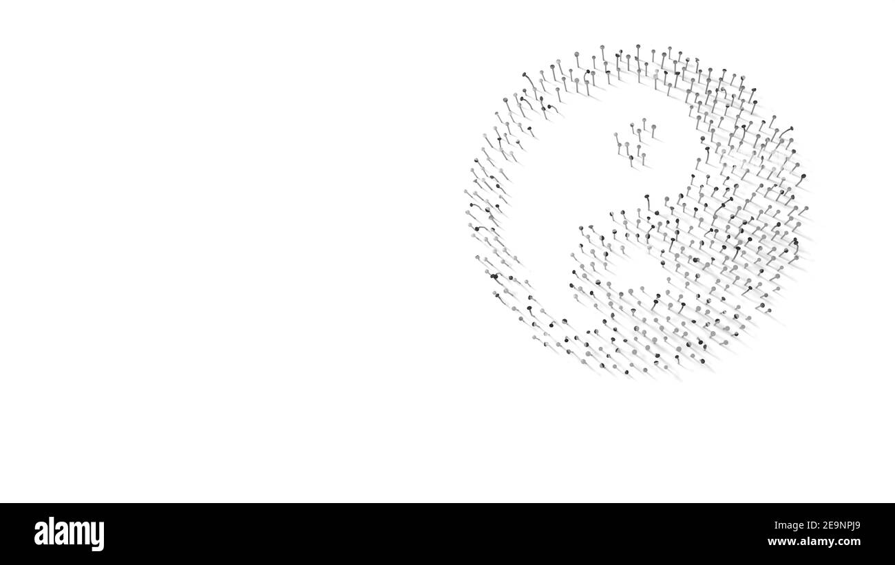 rendu 3d des ongles en forme de symbole de yin yang avec des ombres isolées  sur fond blanc Photo Stock - Alamy