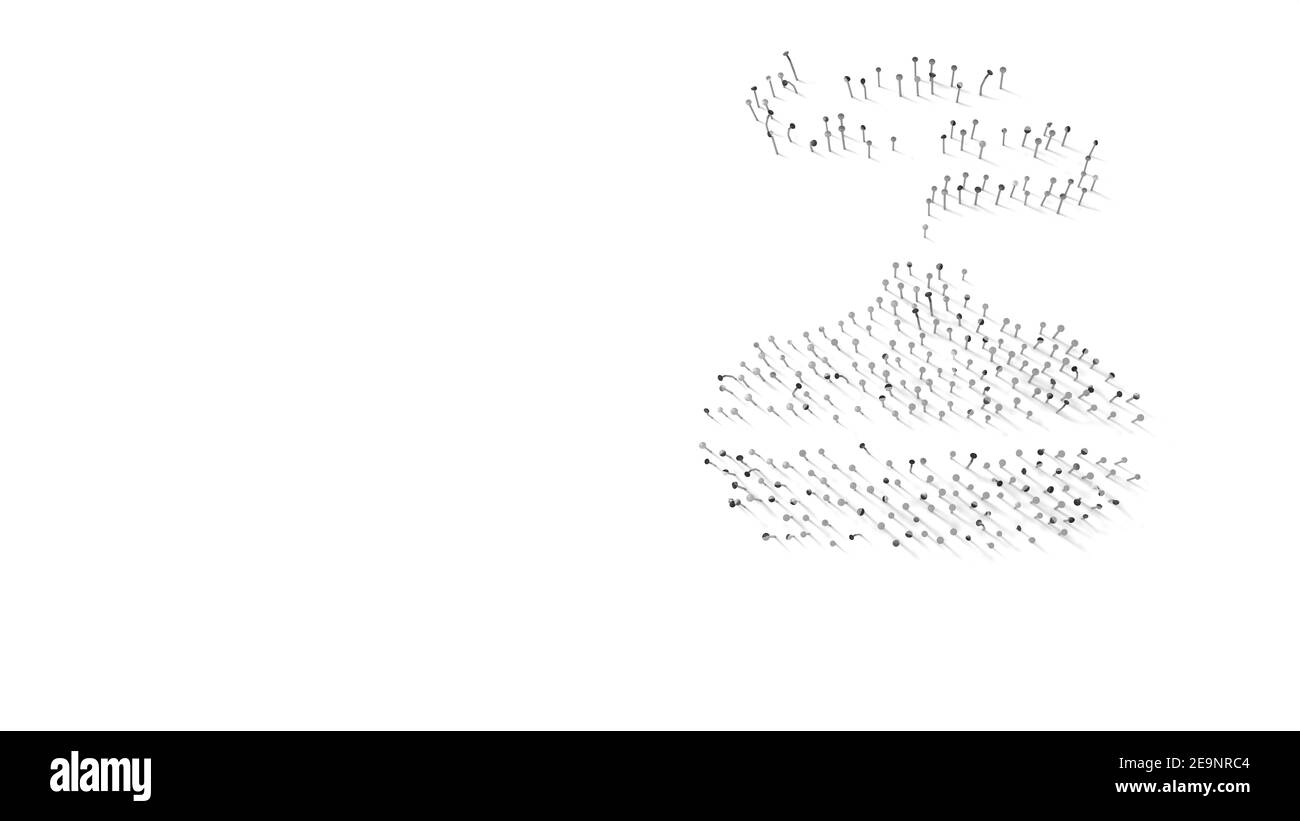 rendu 3d des clous en forme de symbole de l'air diffuseur d'arôme et de parfum avec ombres isolées sur le blanc arrière-plan Banque D'Images