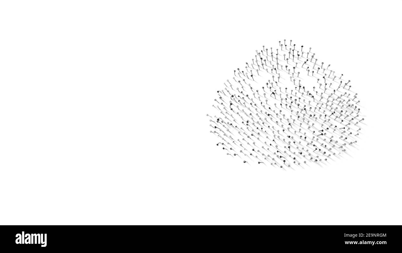 rendu 3d des clous en forme de symbole de boulonnage japon aliments cuits à la vapeur avec des ombres isolées sur fond blanc Banque D'Images