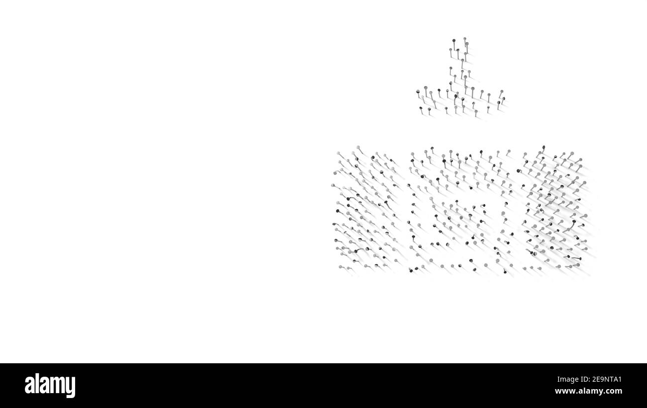 rendu 3d des ongles en forme de symbole de cuisine meubles de cuisine avec ombres isolées sur fond blanc Banque D'Images